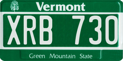 VT license plate XRB730