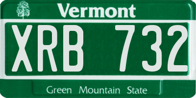 VT license plate XRB732