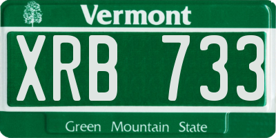 VT license plate XRB733