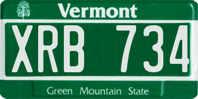 VT license plate XRB734