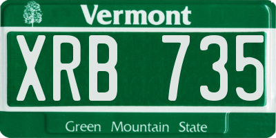 VT license plate XRB735