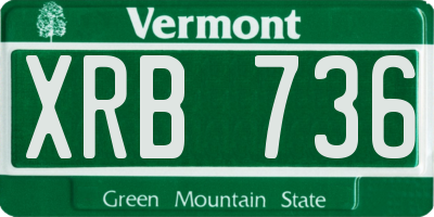 VT license plate XRB736