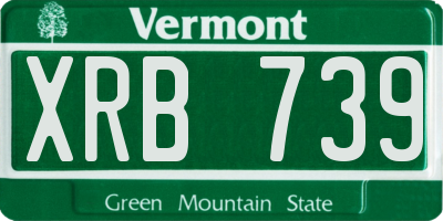 VT license plate XRB739