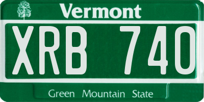 VT license plate XRB740