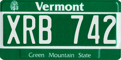 VT license plate XRB742