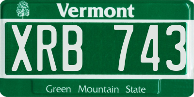 VT license plate XRB743