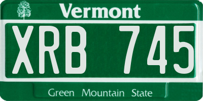 VT license plate XRB745