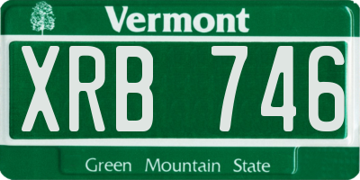 VT license plate XRB746
