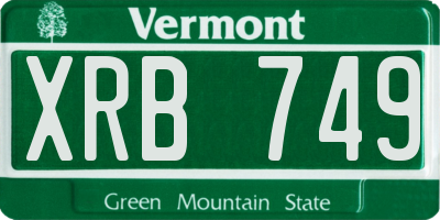 VT license plate XRB749