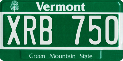 VT license plate XRB750