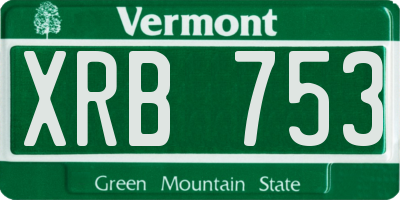 VT license plate XRB753