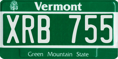 VT license plate XRB755