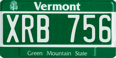 VT license plate XRB756