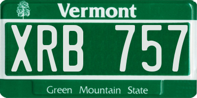 VT license plate XRB757