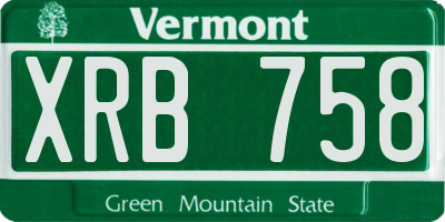 VT license plate XRB758