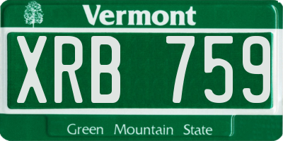 VT license plate XRB759