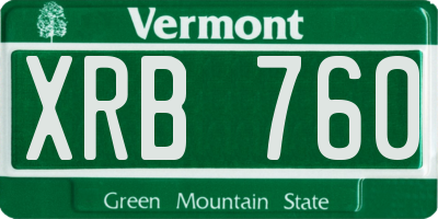 VT license plate XRB760