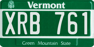 VT license plate XRB761