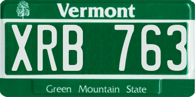VT license plate XRB763