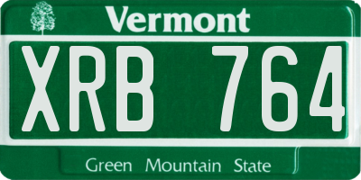 VT license plate XRB764