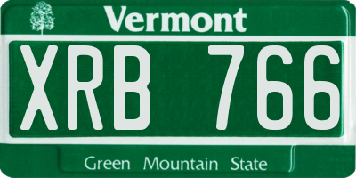 VT license plate XRB766