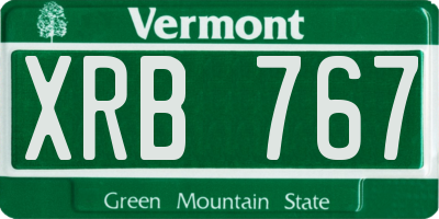 VT license plate XRB767