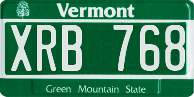 VT license plate XRB768