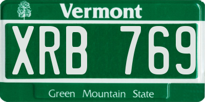 VT license plate XRB769