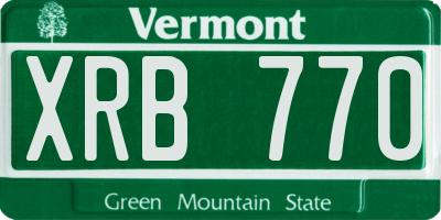 VT license plate XRB770