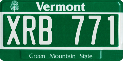 VT license plate XRB771