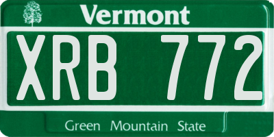 VT license plate XRB772