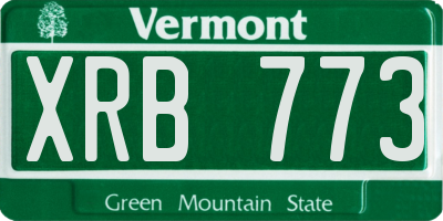 VT license plate XRB773