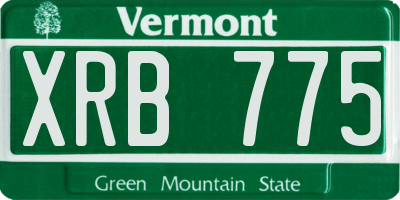 VT license plate XRB775