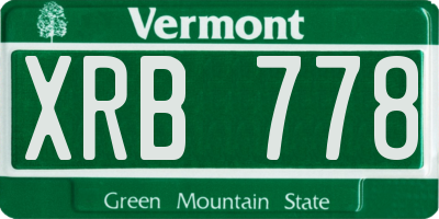 VT license plate XRB778