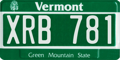 VT license plate XRB781