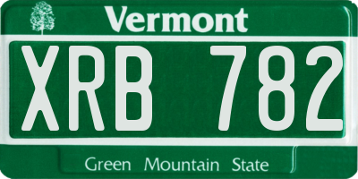 VT license plate XRB782