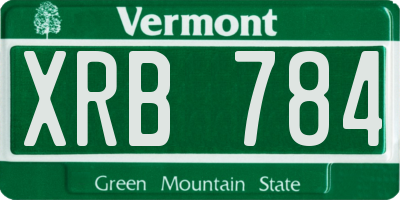 VT license plate XRB784