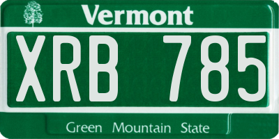 VT license plate XRB785