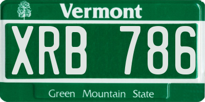 VT license plate XRB786