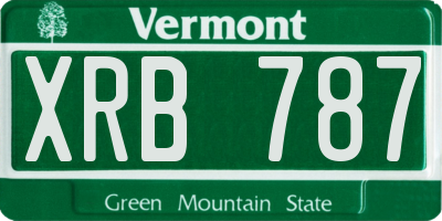 VT license plate XRB787