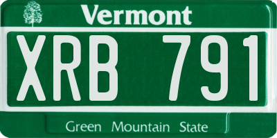 VT license plate XRB791