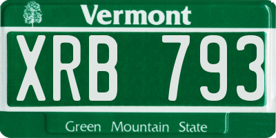 VT license plate XRB793