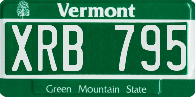VT license plate XRB795