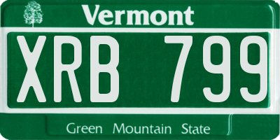 VT license plate XRB799