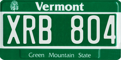 VT license plate XRB804