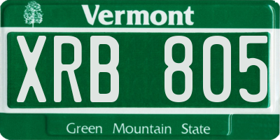 VT license plate XRB805