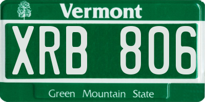VT license plate XRB806