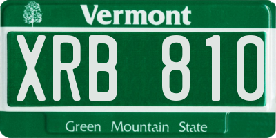 VT license plate XRB810