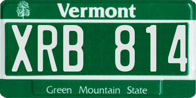 VT license plate XRB814