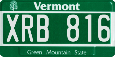 VT license plate XRB816